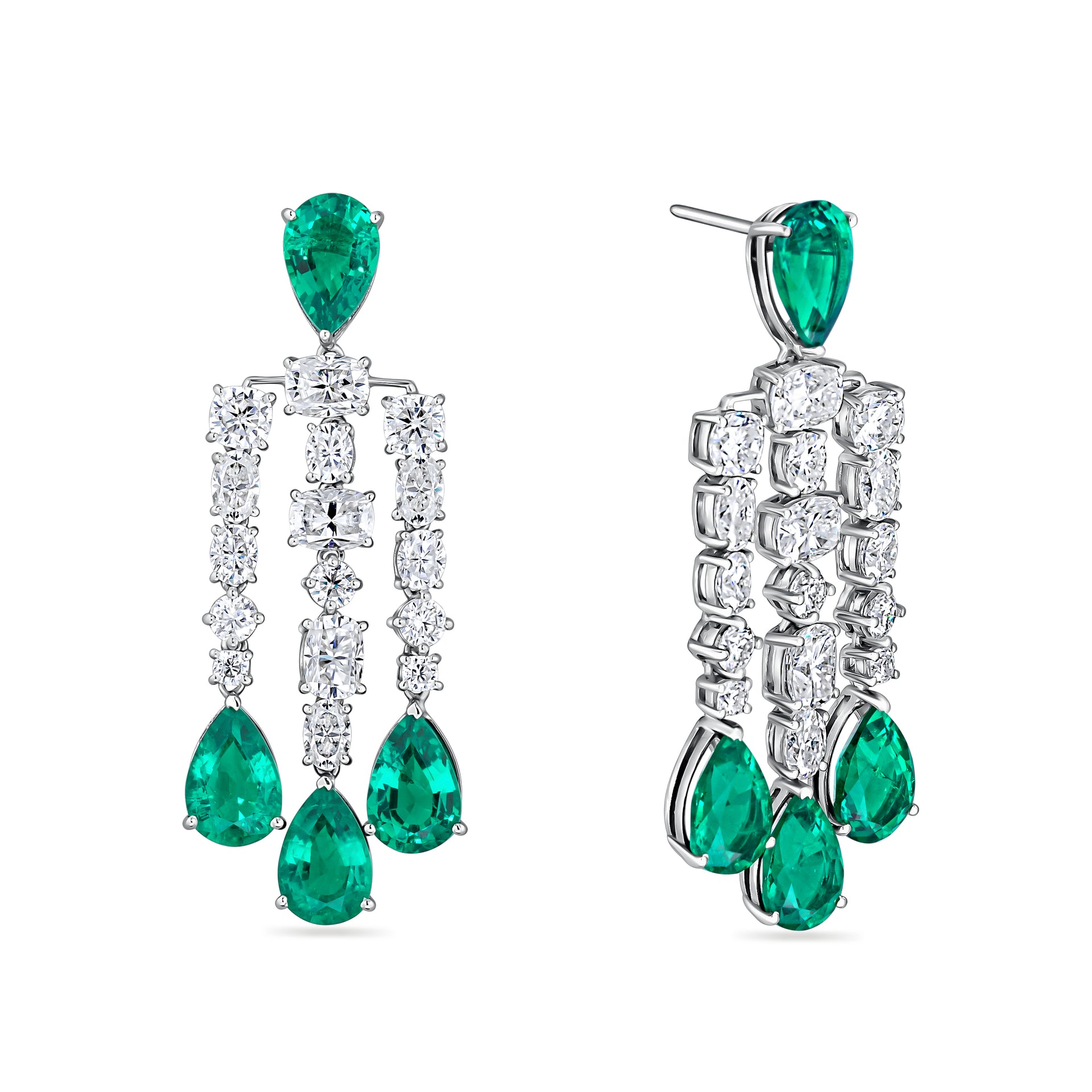 Nova Cascade Earrings – Colombian Green Emerald