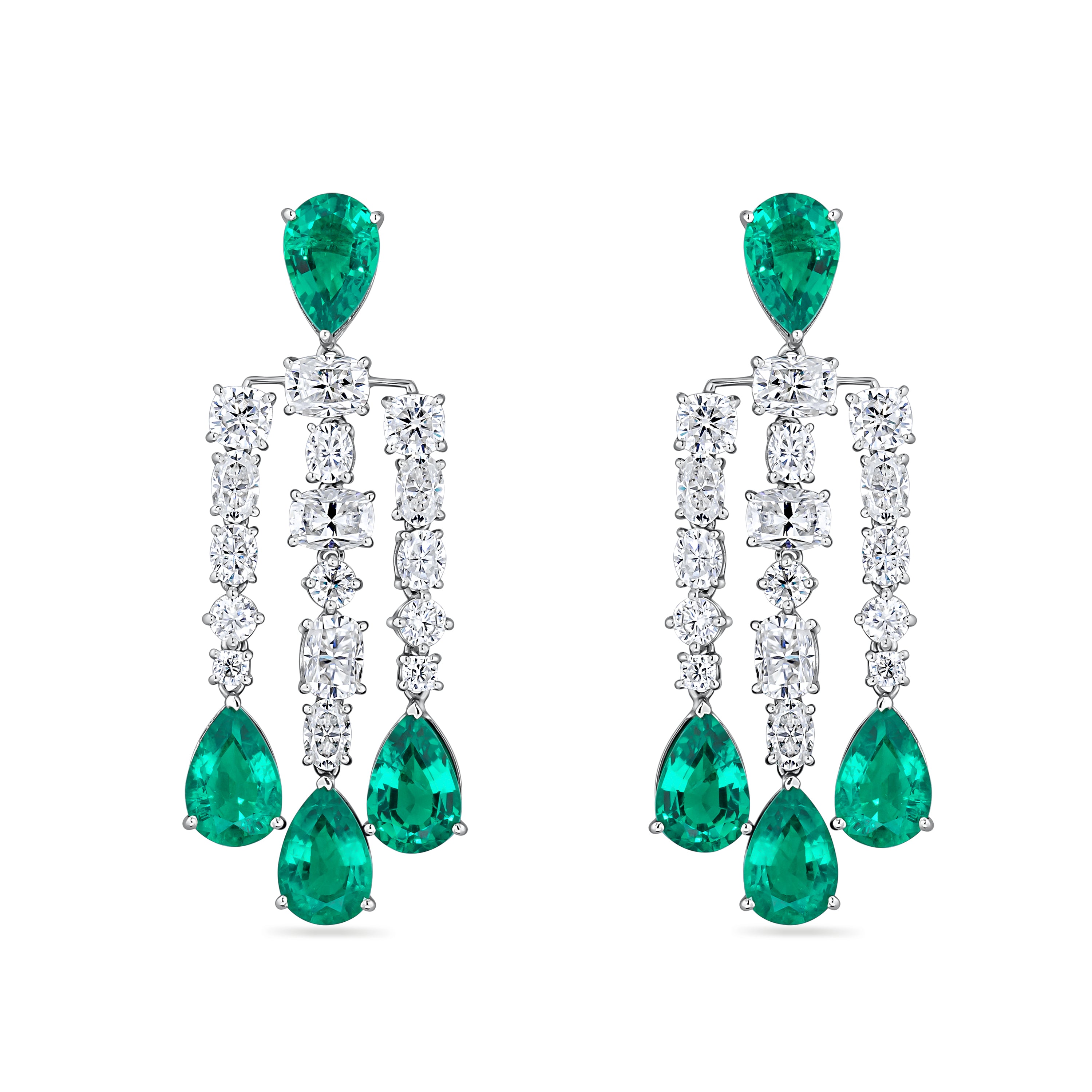 Nova Cascade Earrings – Colombian Green Emerald