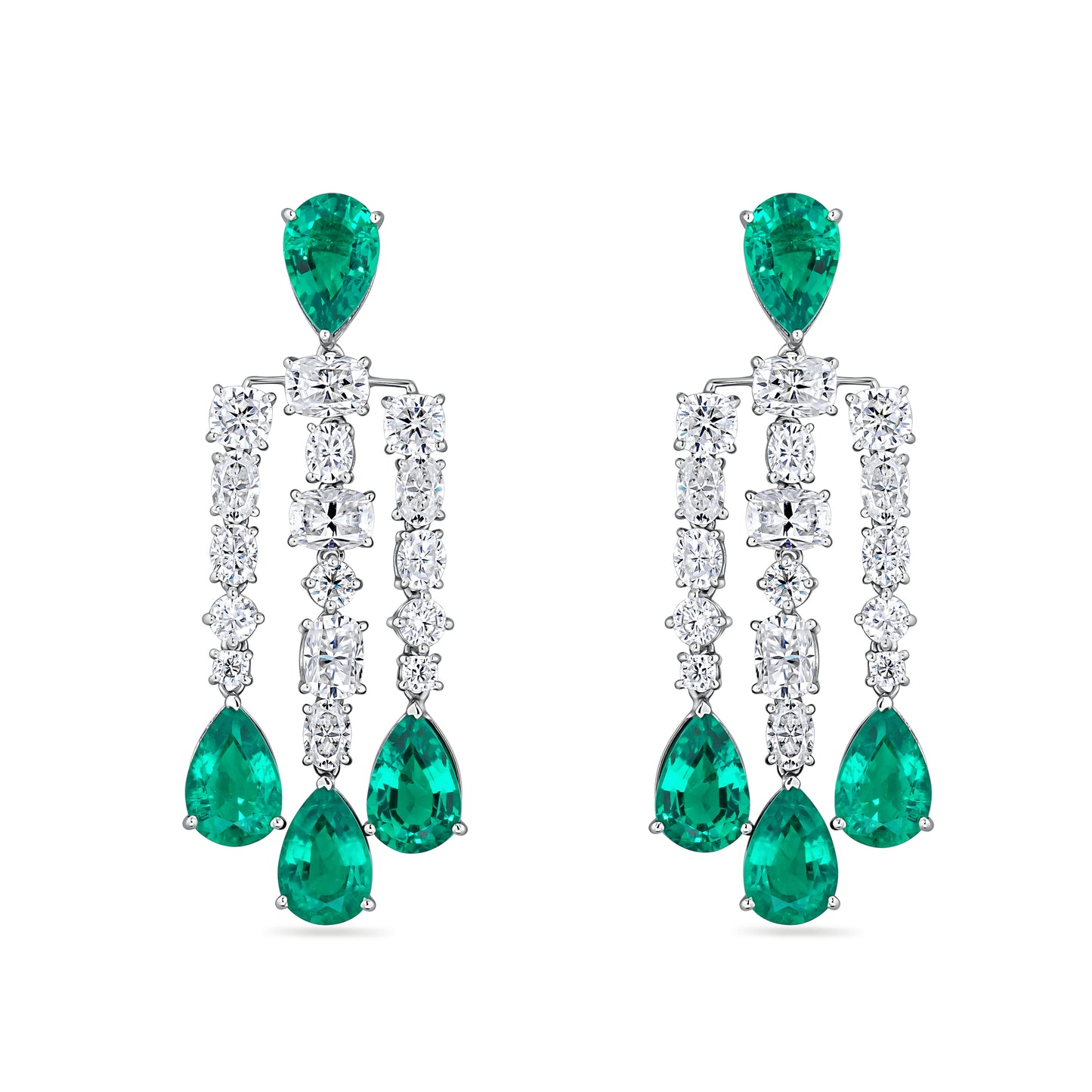 Nova Cascade Earrings – Colombian Green Emerald