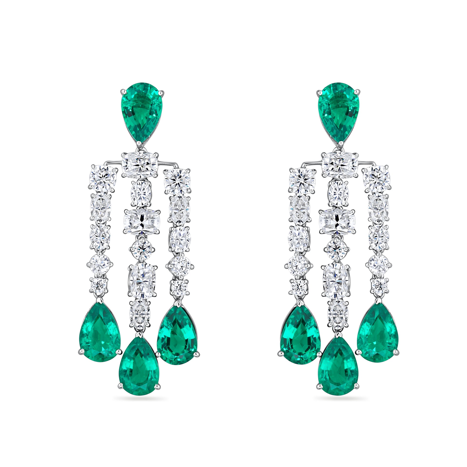 Nova Cascade Earrings – Colombian Green Emerald