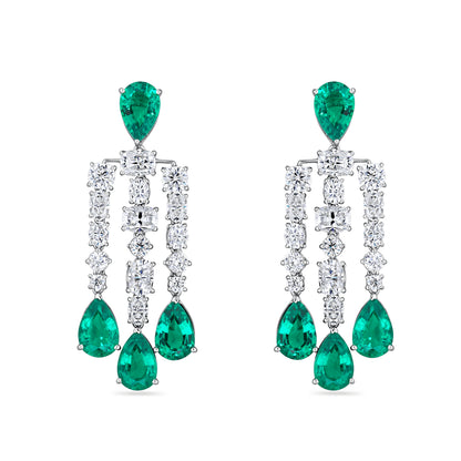 Nova Cascade Earrings – Colombian Green Emerald