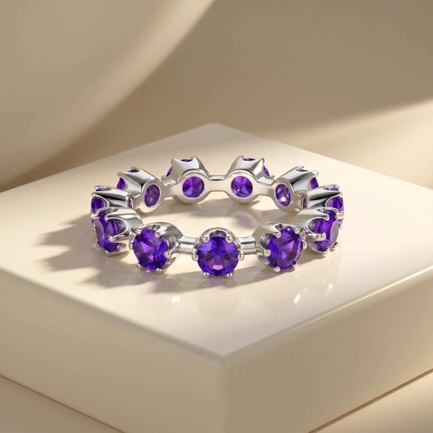 Linea Maxi Station Ring – Purple Sapphire