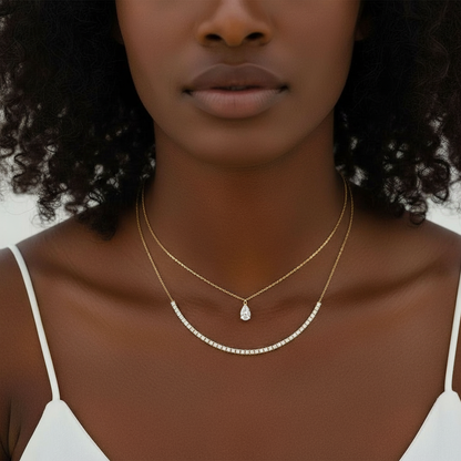 Juno Half Tennis Necklace – Light Pink Sapphire