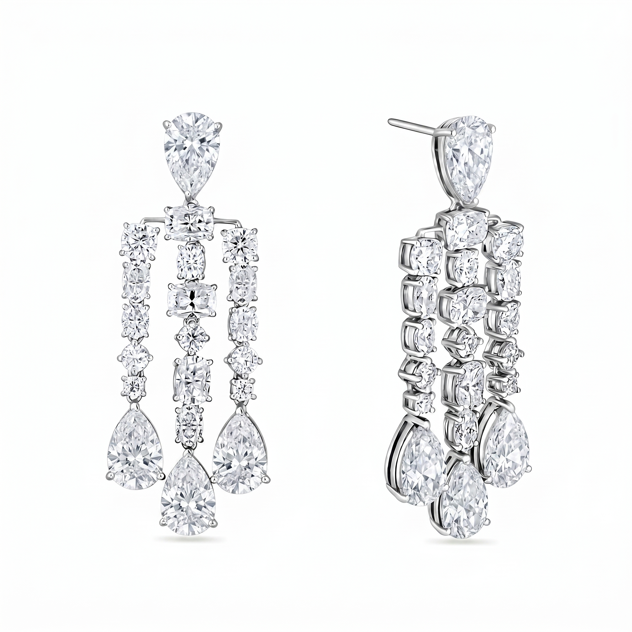 Nova Cascade Earrings – White Diamond