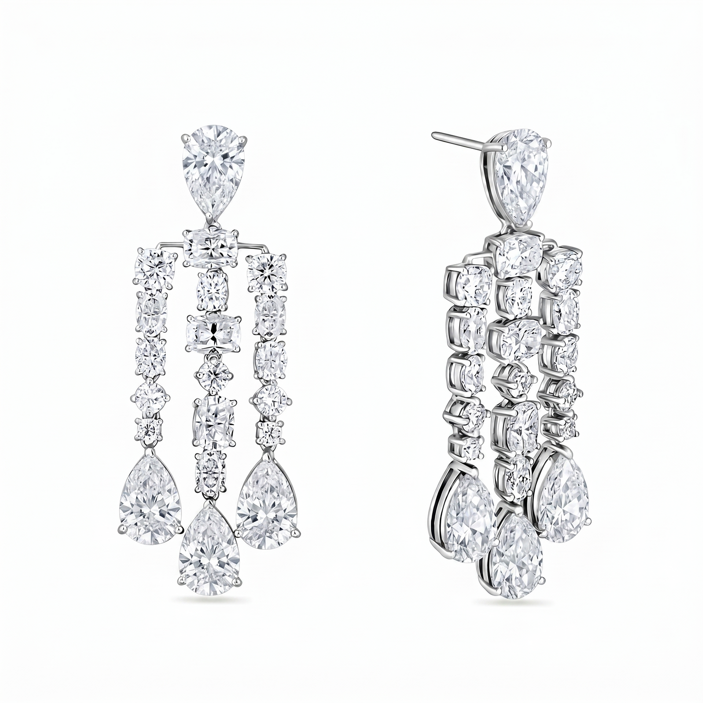 Nova Cascade Earrings – White Diamond