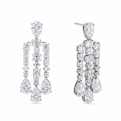Nova Cascade Earrings – White Diamond