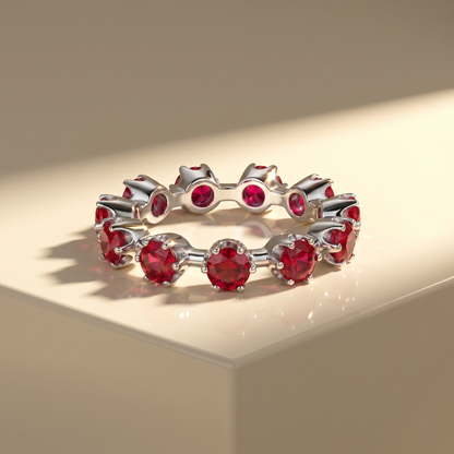 Linea Maxi Station Ring – Red Ruby