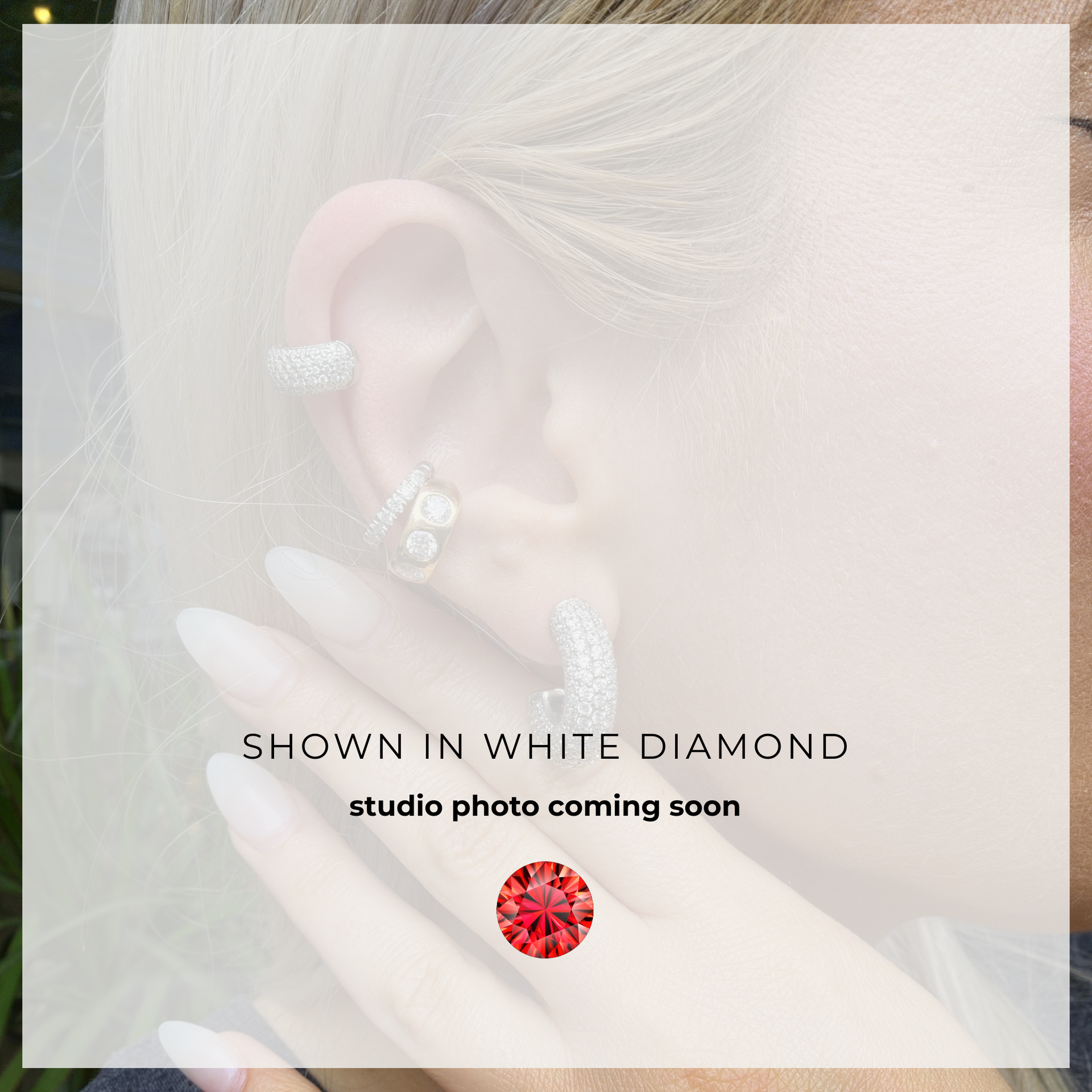 Linea Bold Ear Cuff – Orange Padparadscha Sapphire