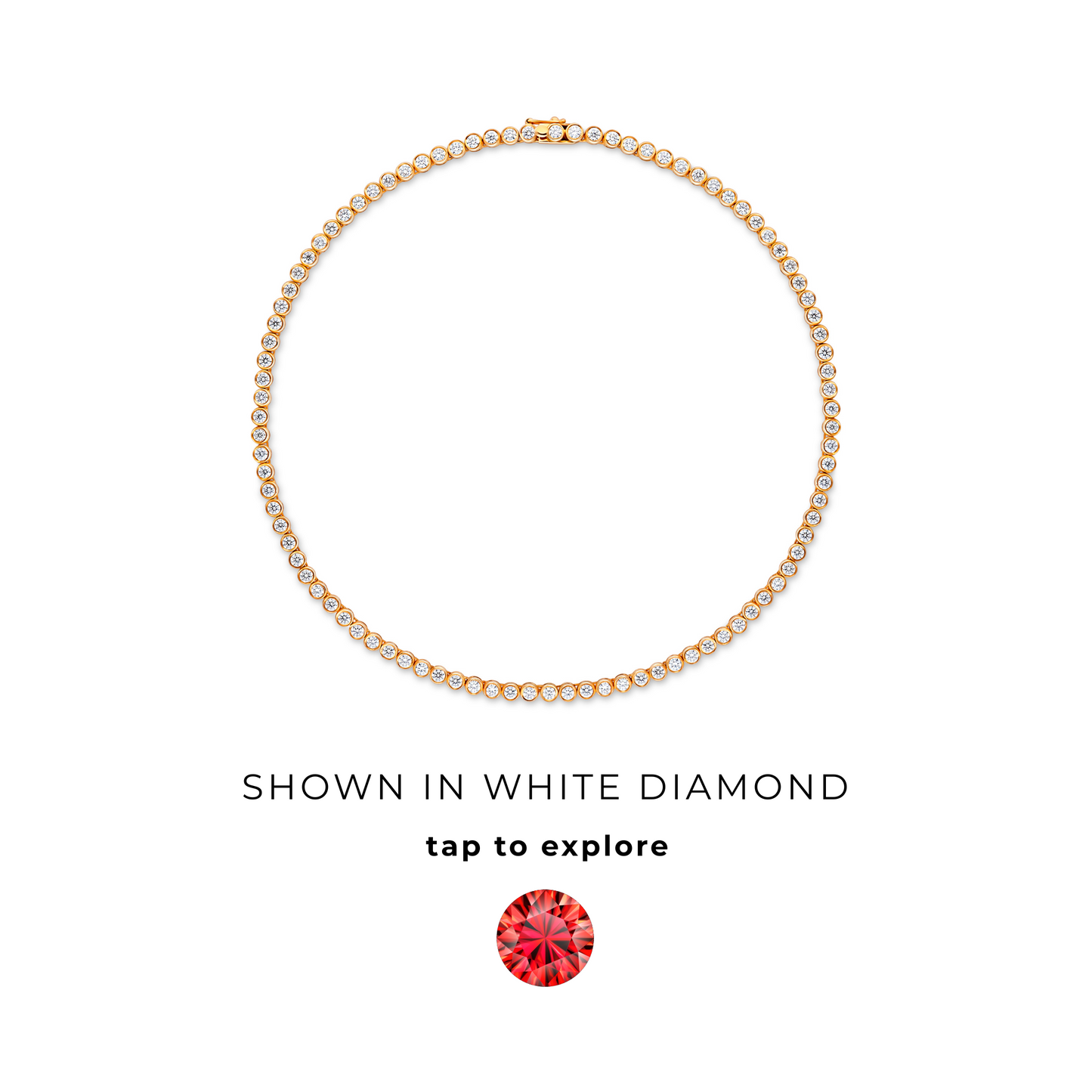 Forma Tennis Necklace – Orange Padparadscha Sapphire