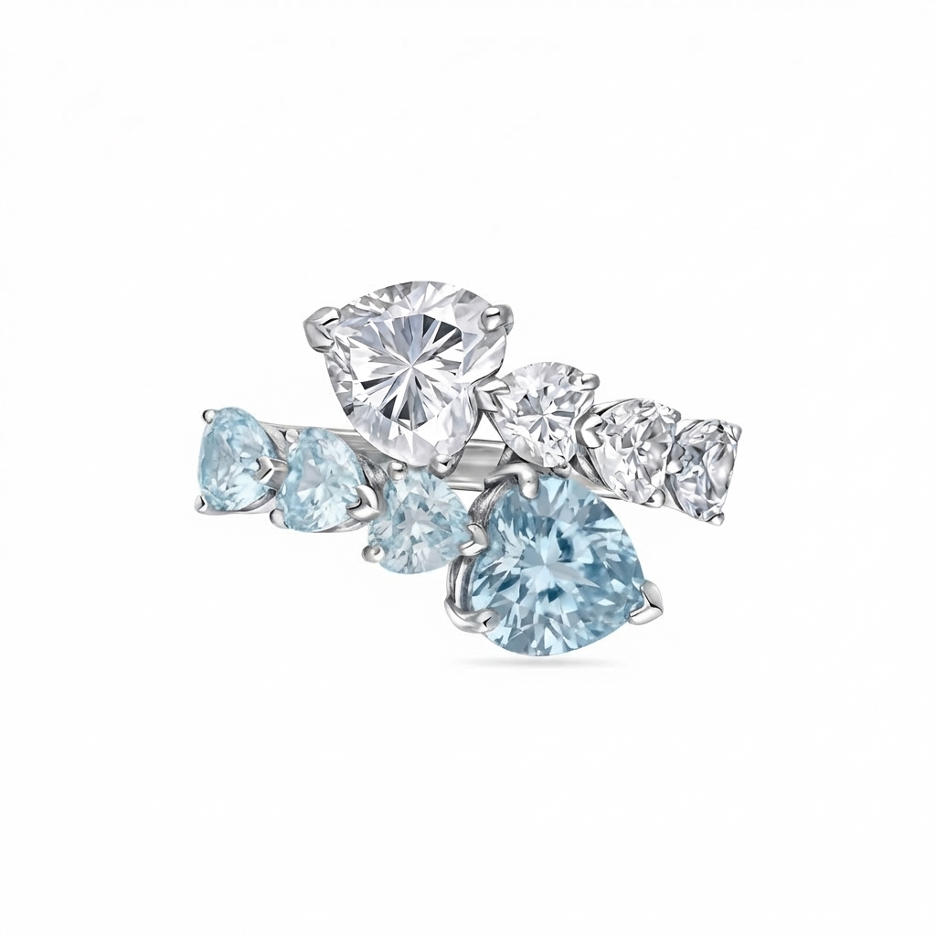 Amore Twist Ring – Light Blue Aquamarine
