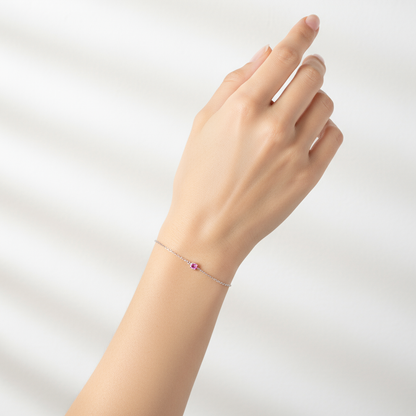 Juno Solitaire Bracelet – Vivid Pink Sapphire