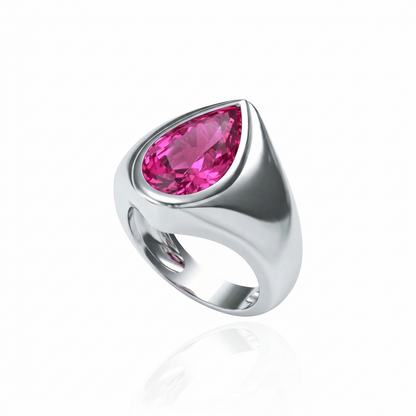 Nova Signet Ring – Vivid Pink Sapphire