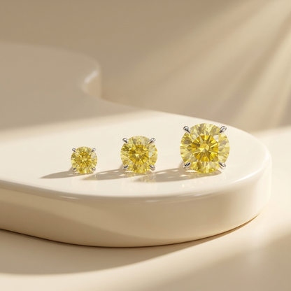 Juno Stud Earrings – Yellow Sapphire