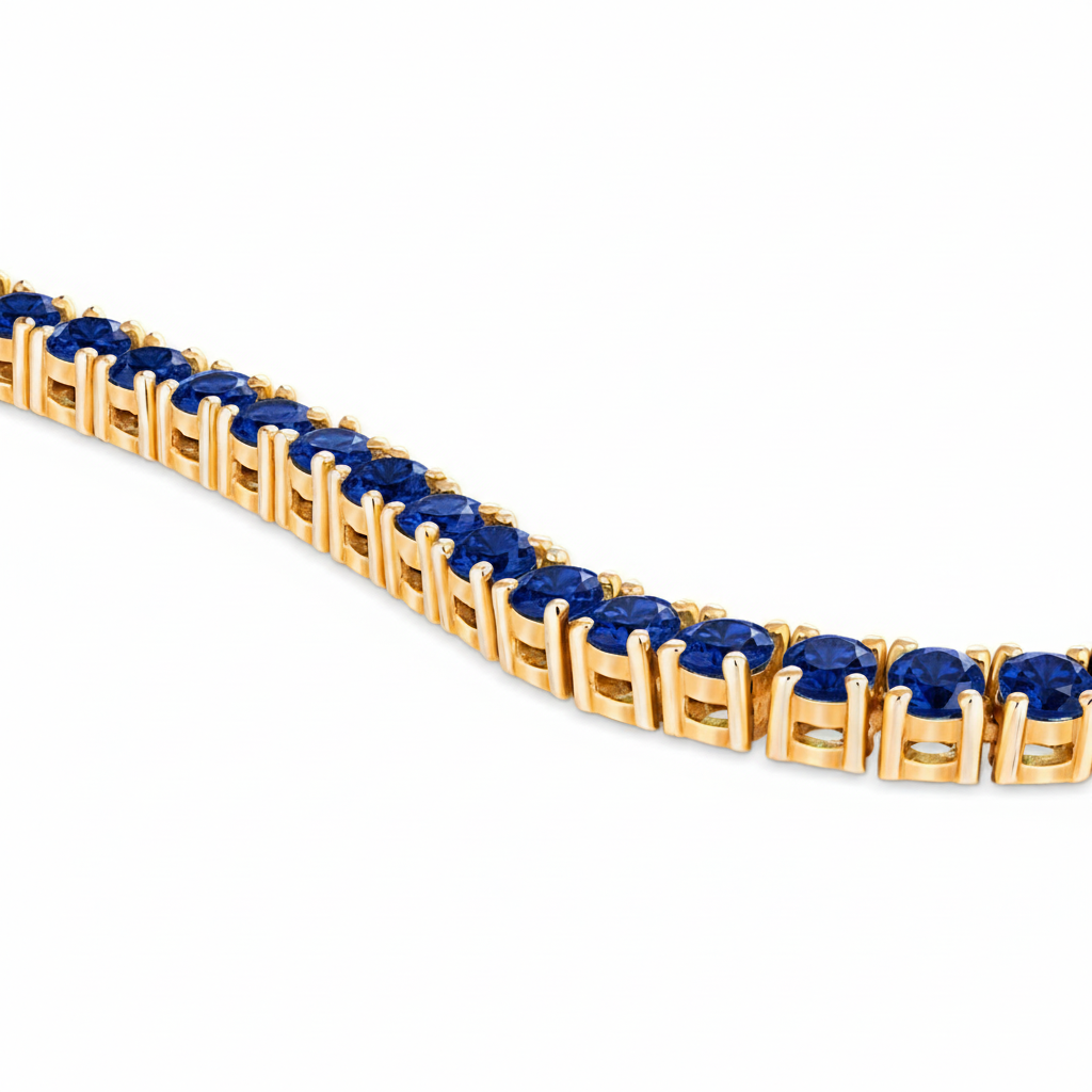 Juno Midi Tennis Necklace – Blue Sapphire