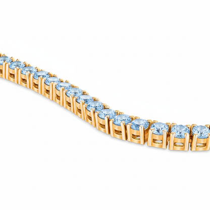 Juno Midi Tennis Necklace – Light Blue Aquamarine