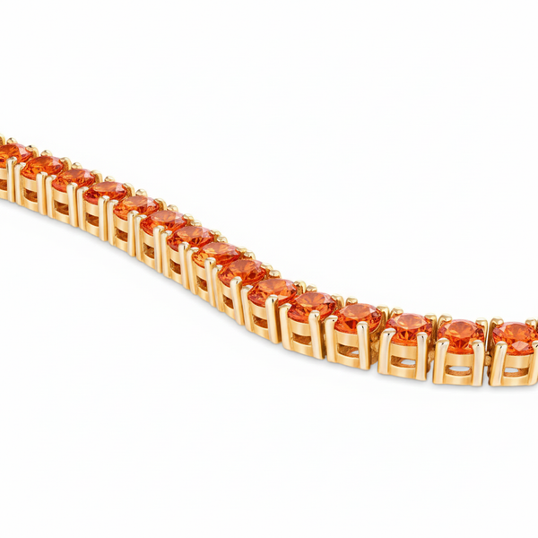 Juno Midi Tennis Necklace – Orange Padparadscha Sapphire