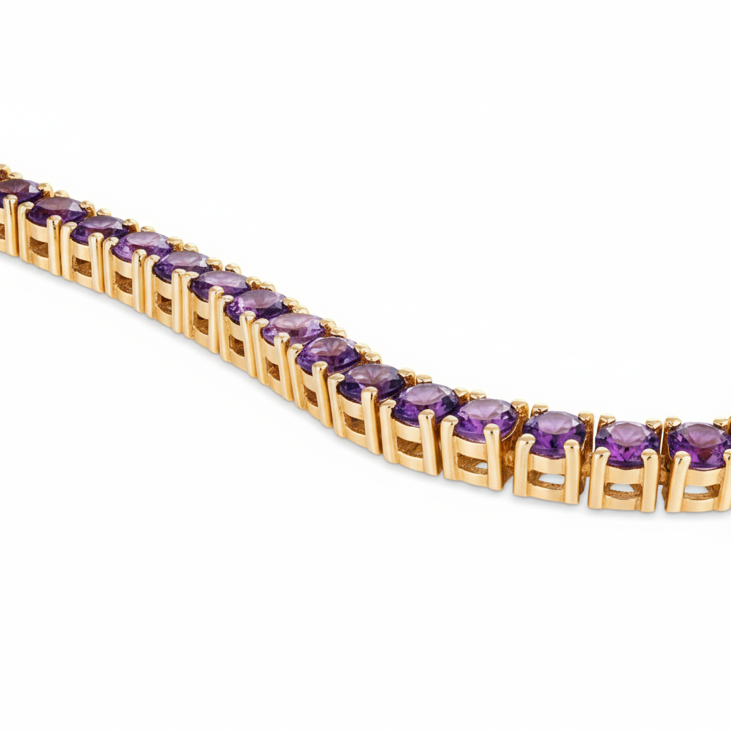 Juno Midi Tennis Necklace – Purple Amethyst