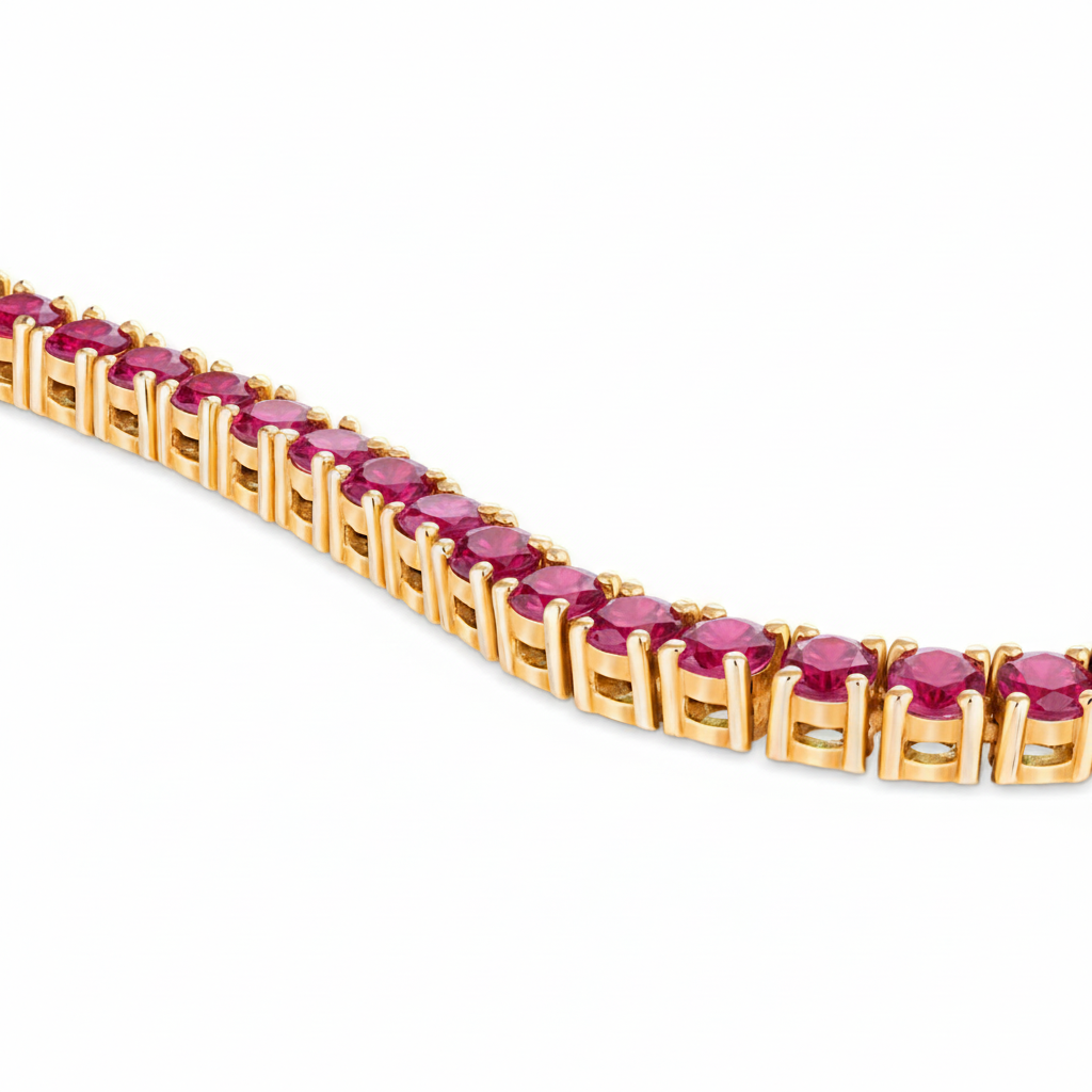 Juno Midi Tennis Necklace – Red Ruby