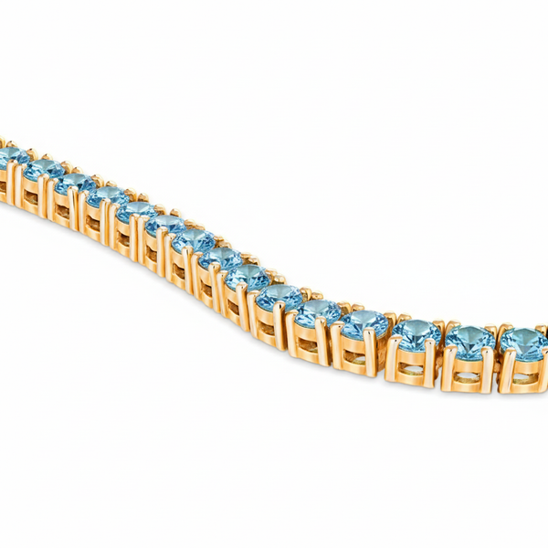 Juno Midi Tennis Necklace – Teal Blue Spinel