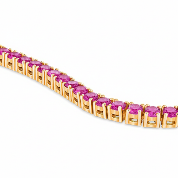 Juno Midi Tennis Necklace – Vivid Pink Sapphire