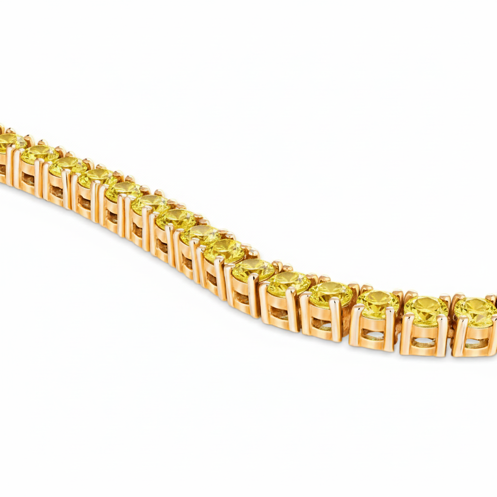 Juno Midi Tennis Necklace – Yellow Sapphire