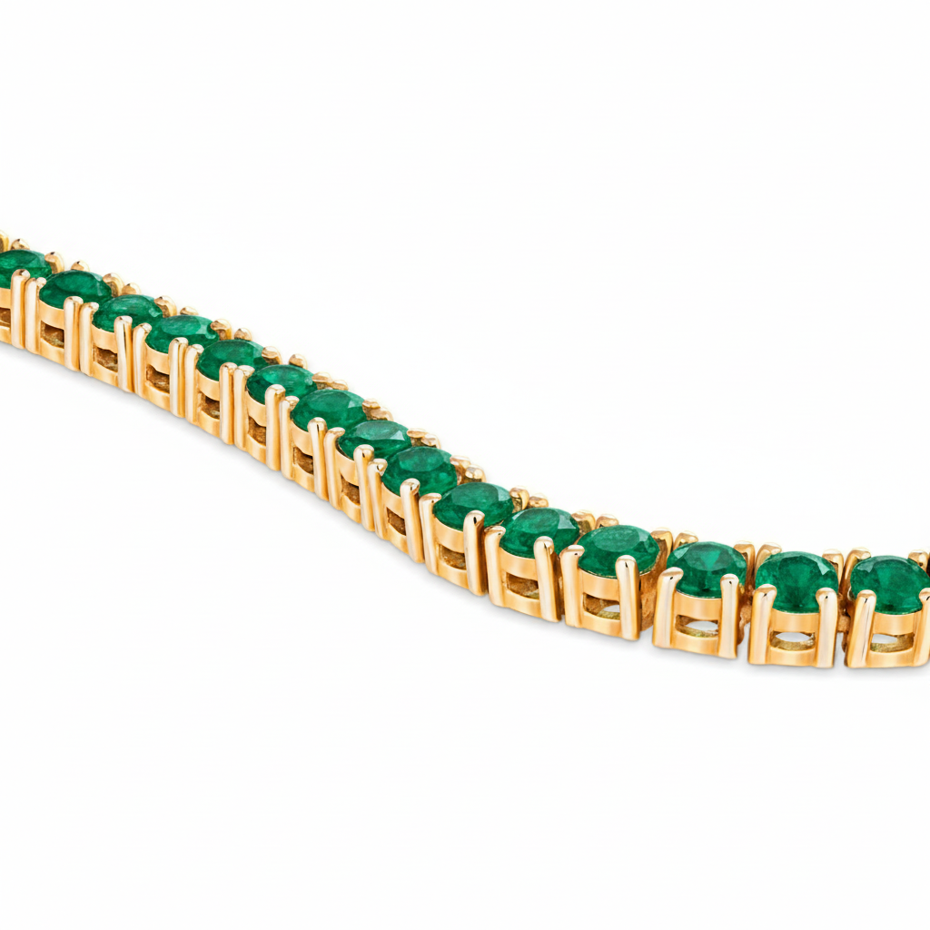 Juno Midi Tennis Necklace – Zambian Green Emerald