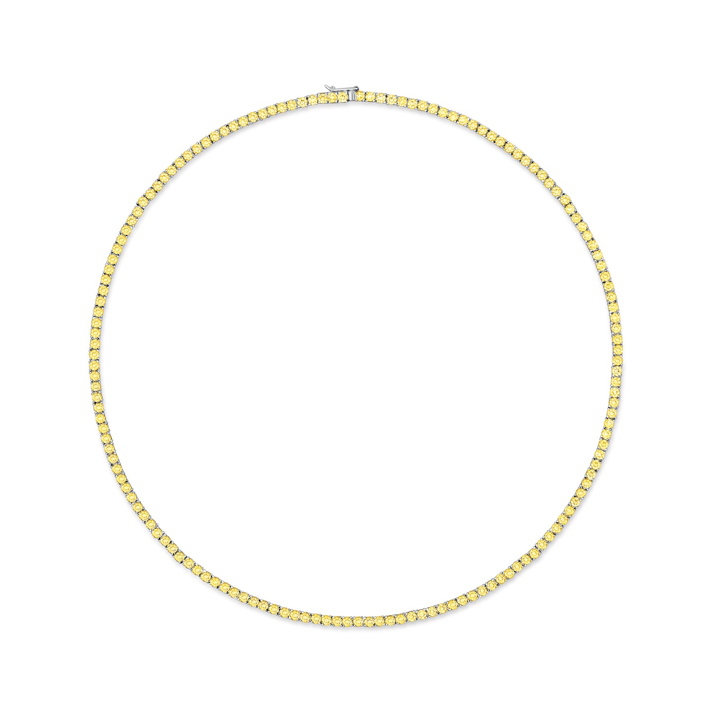 Juno Midi Tennis Necklace – Yellow Sapphire