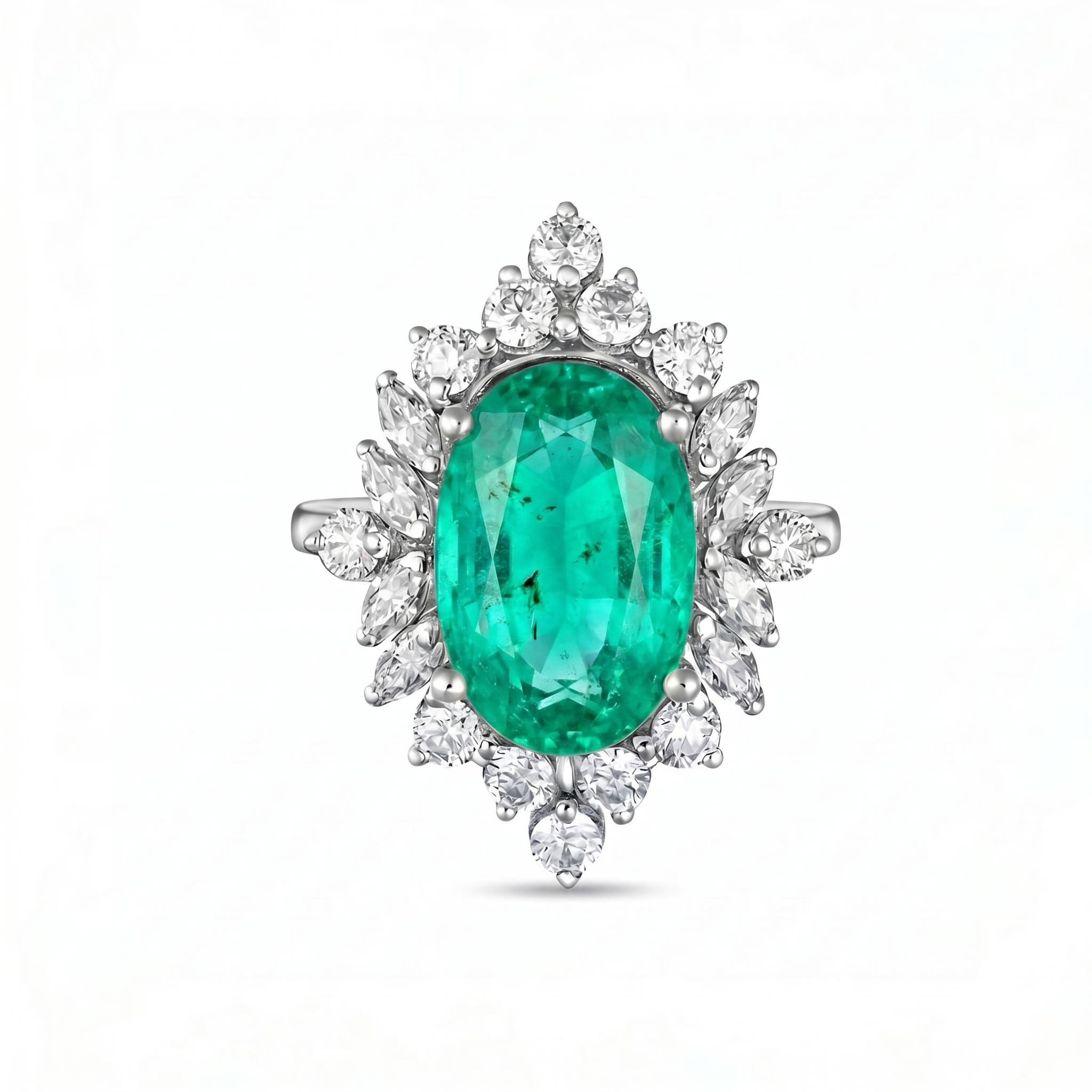 Velara Crown Ring – Colombian Green Emerald