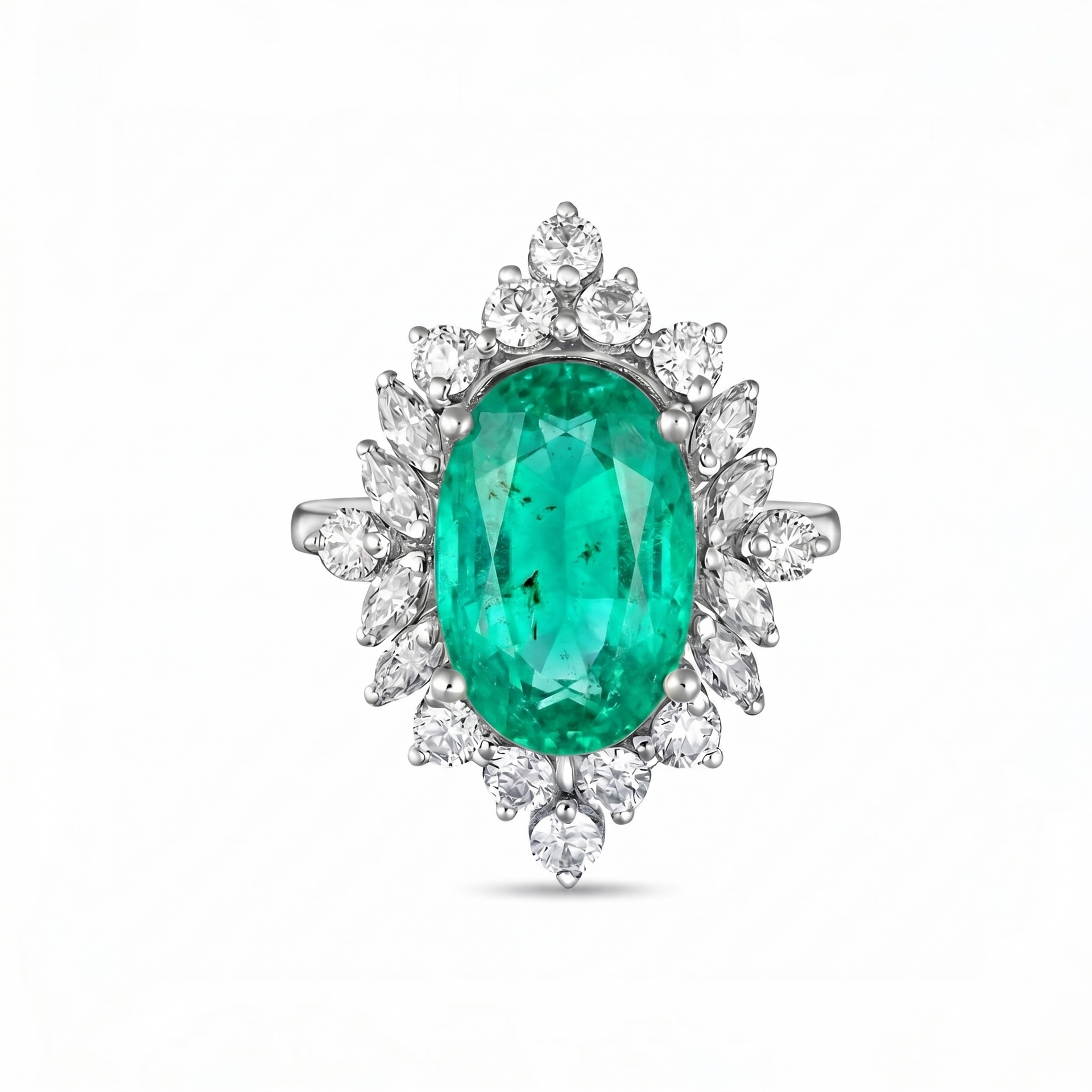 Velara Crown Ring – Colombian Green Emerald