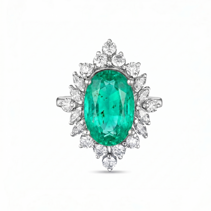 Velara Crown Ring – Colombian Green Emerald