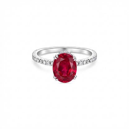 Velara Pavé Solitaire Ring – Red Ruby