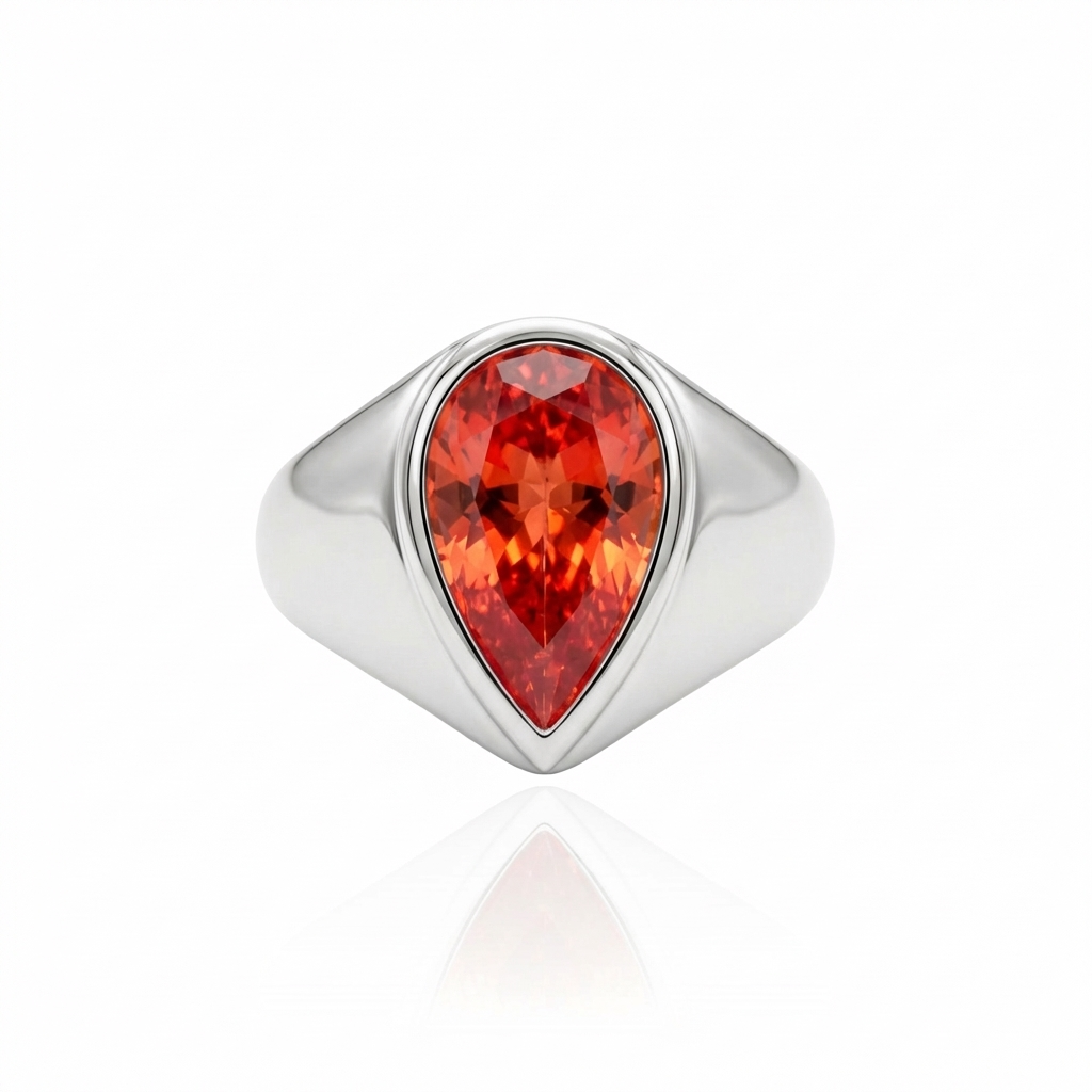 Nova Signet Ring – Orange Padparadscha Sapphire