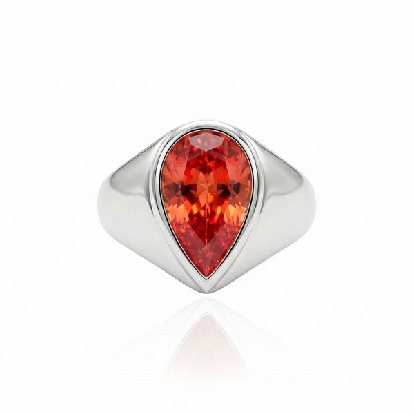 Nova Signet Ring – Orange Padparadscha Sapphire