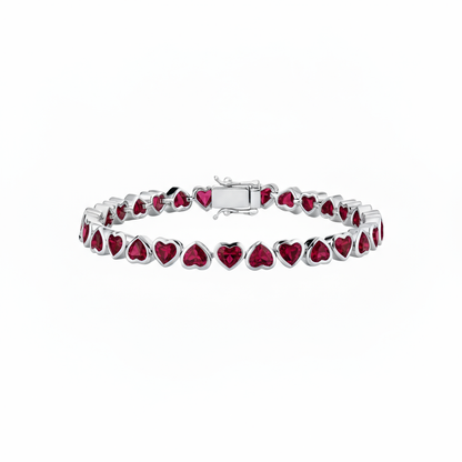 Amore Frame Tennis Bracelet – Deep Red Garnet