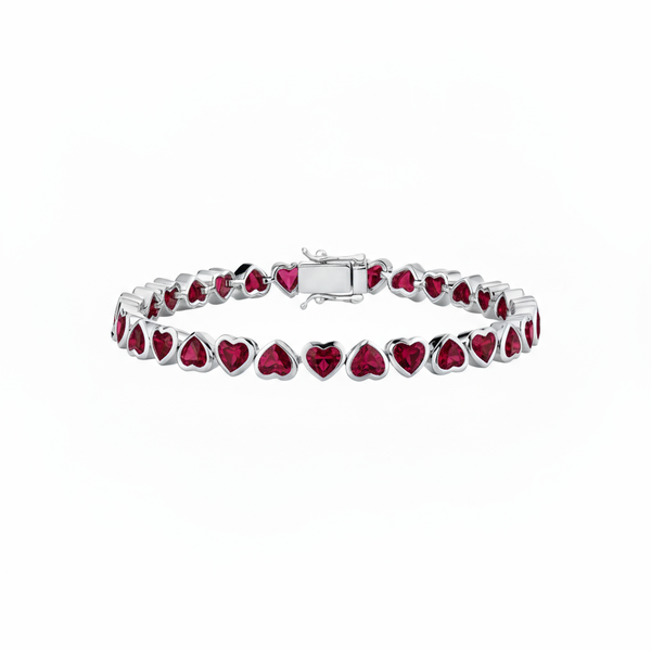 Amore Frame Tennis Bracelet – Deep Red Garnet