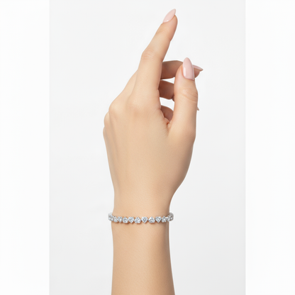 Amore Frame Tennis Bracelet – White Diamond