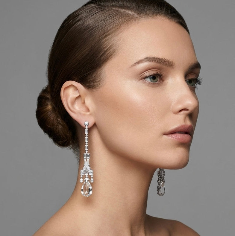 Nova Briolette Earrings – Rock Crystal