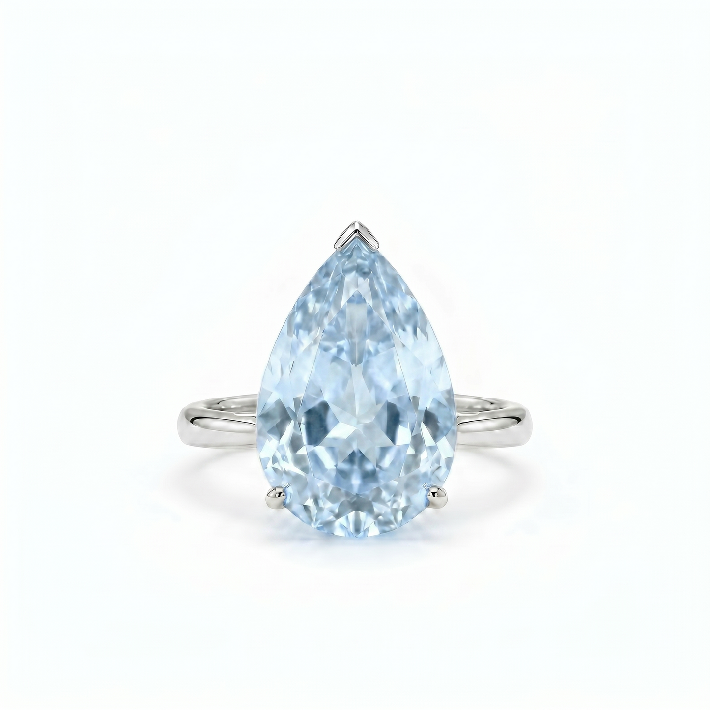 Nova Bold Solitaire Ring – Light Blue Aquamarine