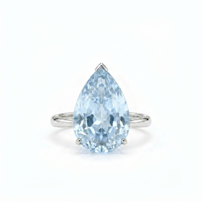 Nova Bold Solitaire Ring – Light Blue Aquamarine