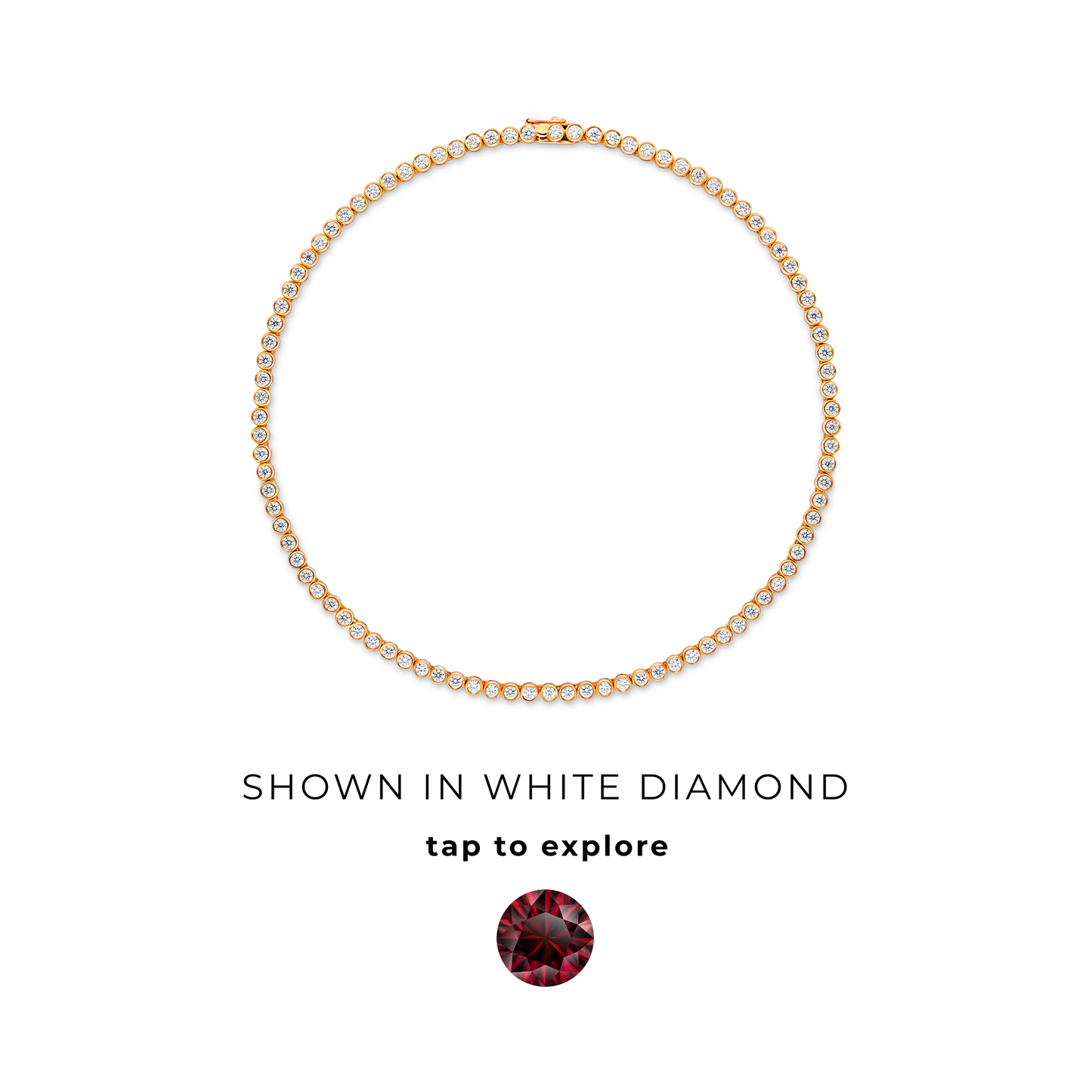 Forma Tennis Necklace – Deep Red Garnet