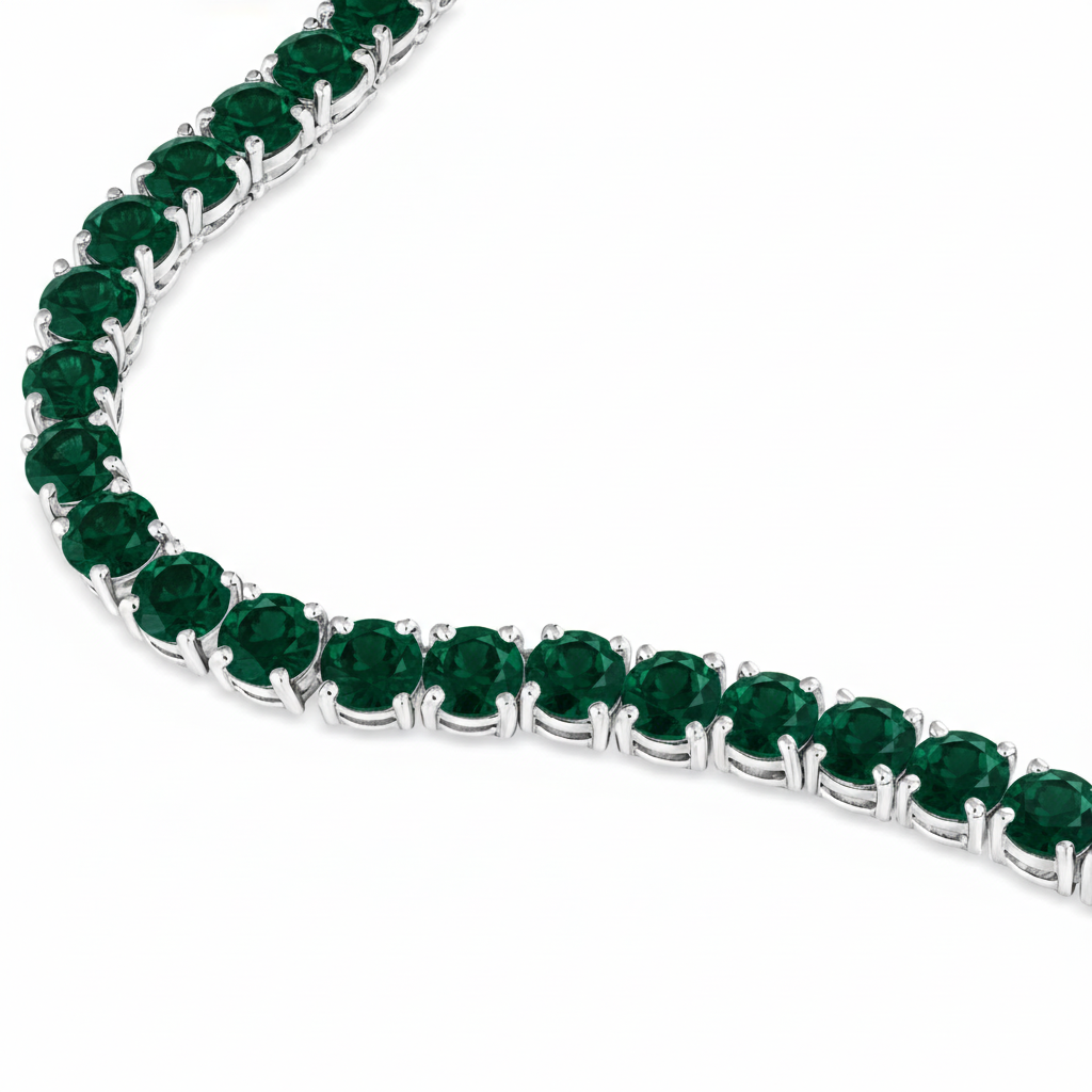 Juno Grande Tennis Necklace – Zambian Green Emerald
