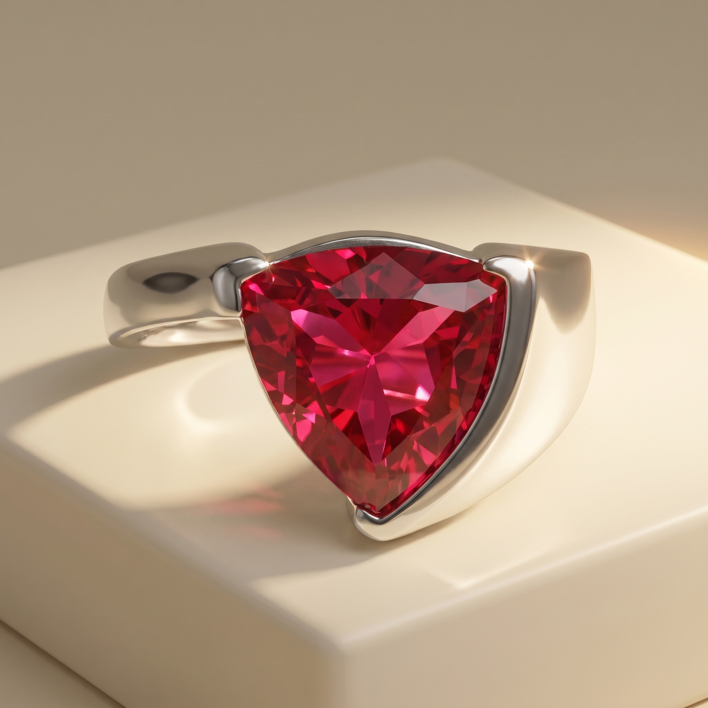 Aria Trillion Frame Ring – Red Ruby
