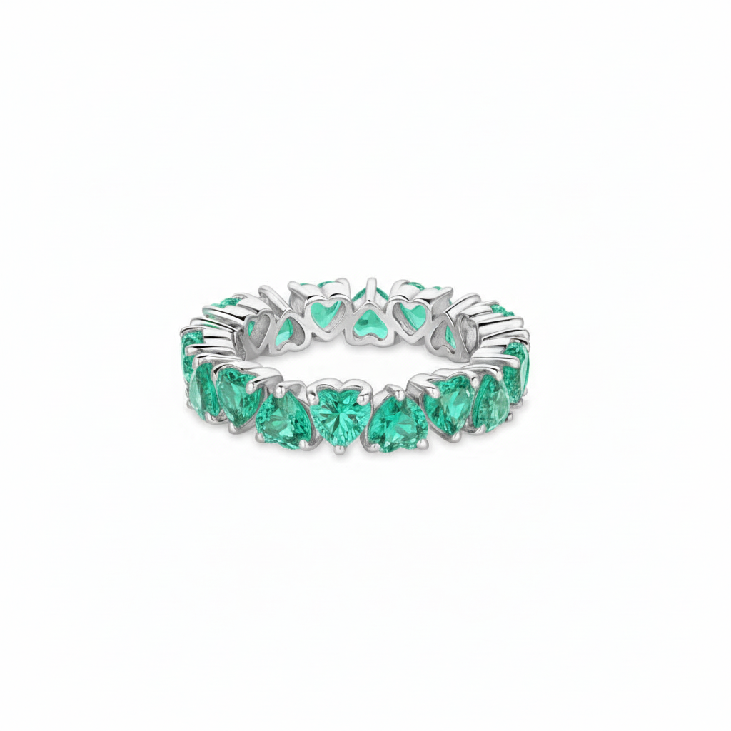 Amore Eternity Ring – Colombian Green Emerald