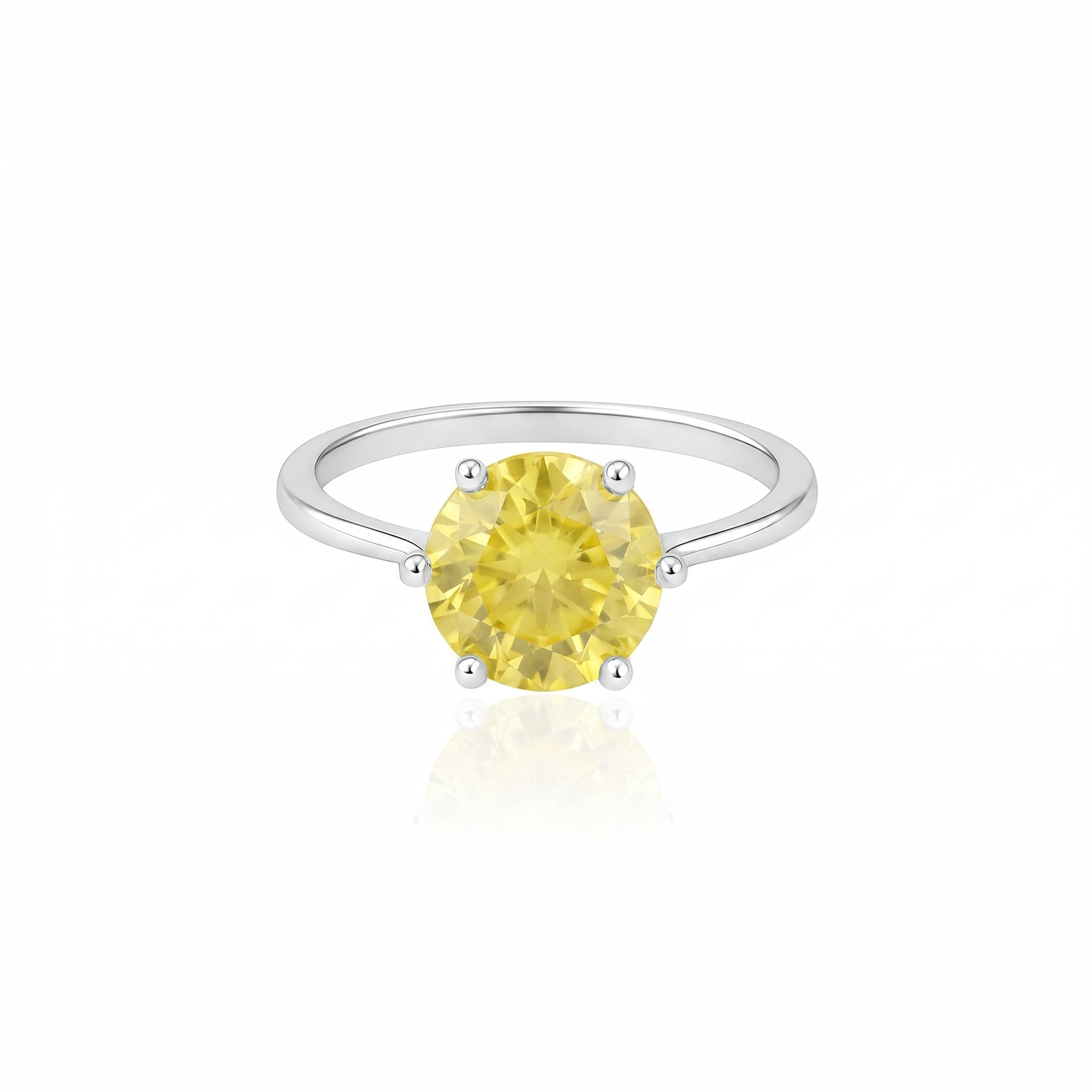 Juno Bold Solitaire Ring – Yellow Sapphire