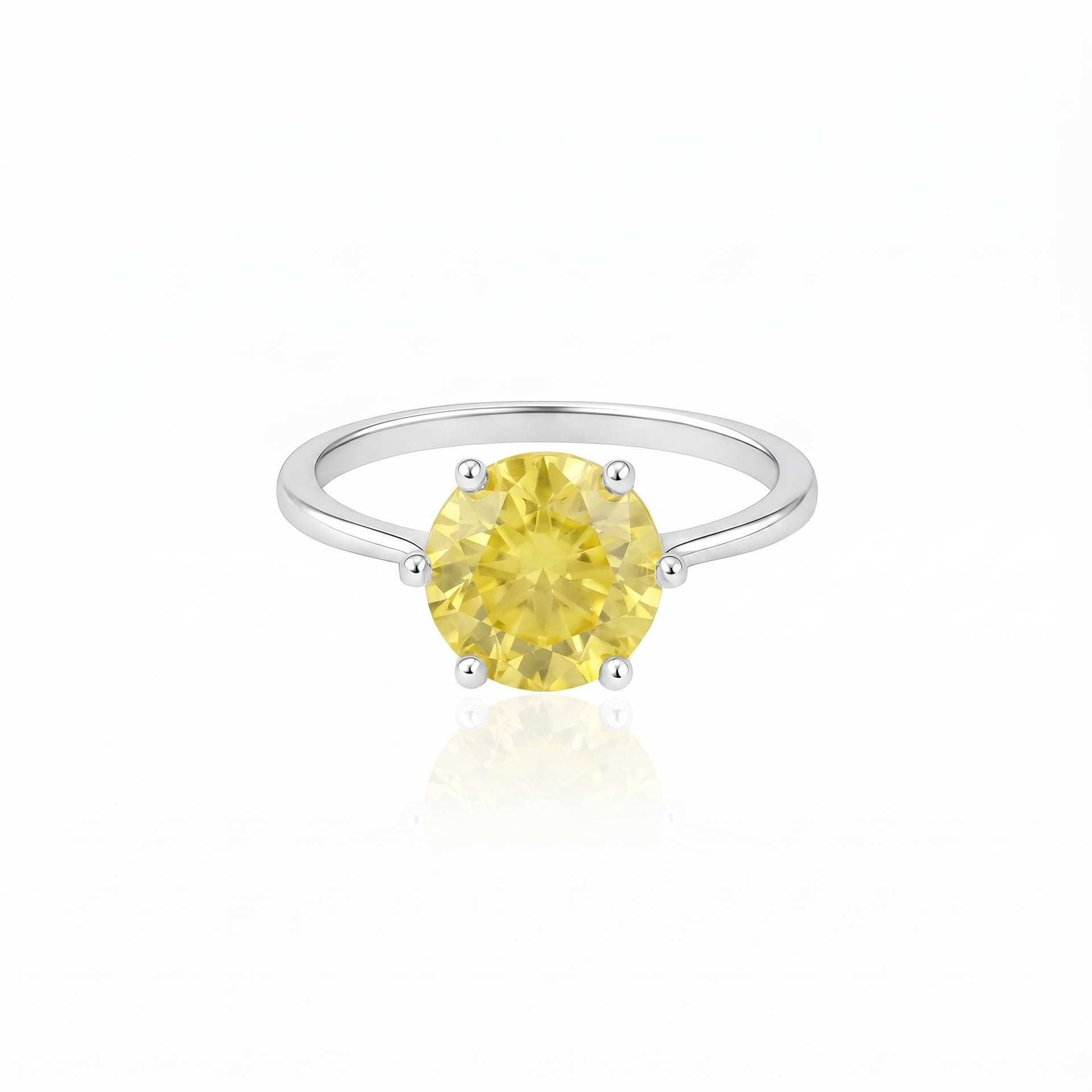 Juno Bold Solitaire Ring – Yellow Sapphire