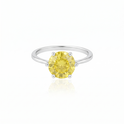 Juno Bold Solitaire Ring – Yellow Sapphire
