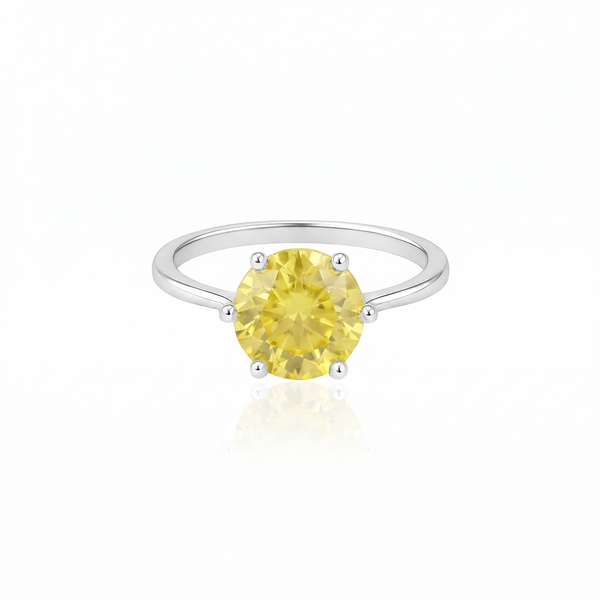Juno Bold Solitaire Ring – Yellow Sapphire