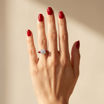 Juno Trio Ring – Red Ruby