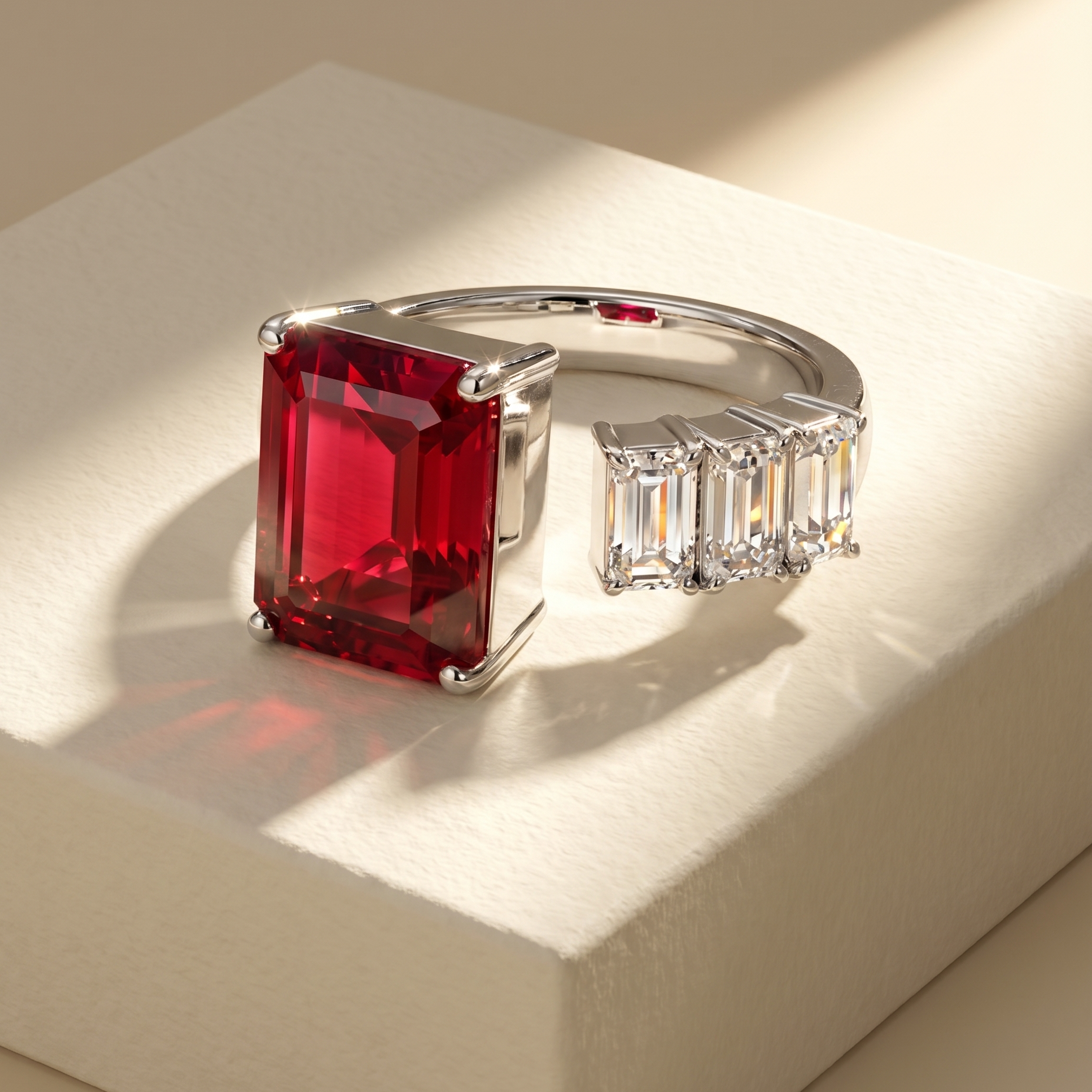 Nexus Open Ring – Red Ruby