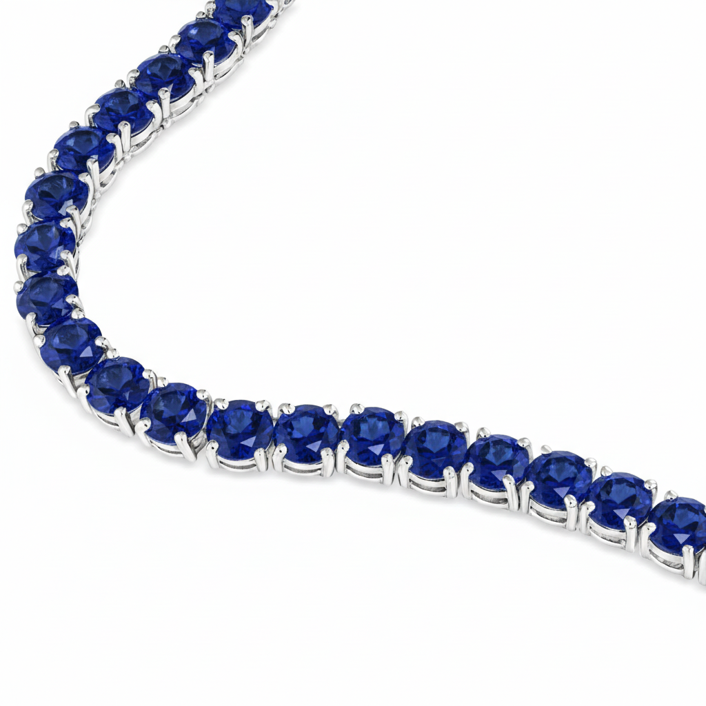 Juno Grande Tennis Necklace – Blue Sapphire